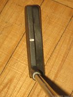 Top view of putter head showing blade design and sight line