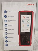 Front of Launch CRP429C diagnostic scanner box showing features