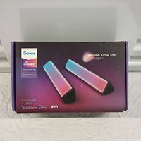 Box of Govee Flow Pro light bar showing product image and RGB branding.