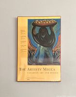 Front view of 'The Artists’ Mecca Canadian Art and Mexico' poster in its original packaging, unframed, showing a colorful artistic depiction of a person holding a basket above their head.