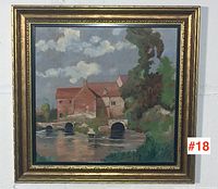 Full view of framed painting