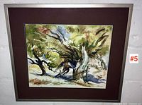 Framed watercolour painting in mat and frame