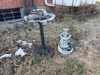 Both items side by side outside on grass with some snow patches, showing size and shape differences.