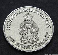 Front side of the coin with RCEME Association crest and 30th Anniversary text