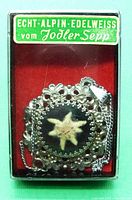 Pendant and chain displayed in original green box with clear front showing pendant and chain.