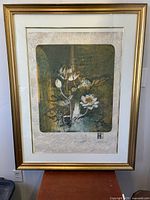 Full view of framed artwork showing overall condition