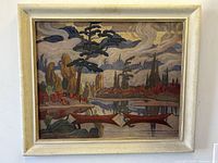 Full front view of framed art print showing overall composition and frame.