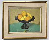 Front view of the framed painting showing full composition and condition