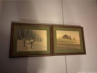 Photo of both framed artworks side by side showing the overall appearance and framing.