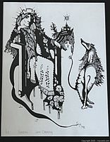 Close-up photo of the signed black and white print titled 'Success' showing detailed artwork and signature with numbering at the bottom