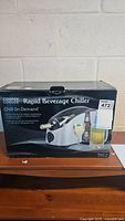 Box front showing product image and branding of Cooper Cooler Rapid Beverage Chiller