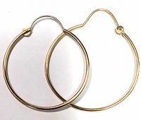 Clear image of both 10K yellow gold hoop earrings side by side on white background.