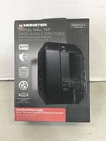 Photo of Monster Swivel Wall Tap packaging showing key features and branding.