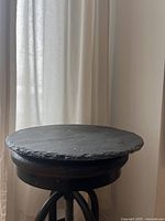 Slate Lazy Susan close-up on wooden base