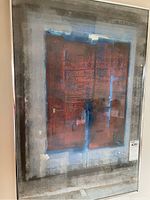 Front view of the framed abstract painting