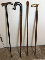 All four canes side by side showing full lengths and handles