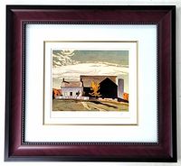 Front view of framed print showing mat and frame