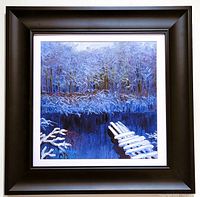 Framed original oil painting by B. Cimansyk showing the full artwork and frame from a direct front view.