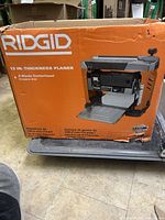 Box packaging showing Ridgid brand and model information