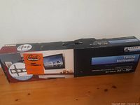 Box of Sanus TV wall mount showing tilting inclinable features and TV size compatibility.