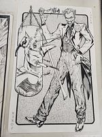 Black and white Joker comic art print signed by John Beatty