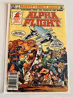 Front view of the Alpha Flight #1 comic book showing full cover artwork and title.