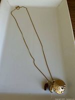 Full view of entire necklace laid flat in a tray