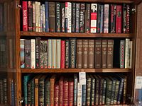 Top shelf: assorted political memoirs and military biographies