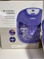 Photo of the Conair Heat Sense+ Foot Spa box showing product image and branding