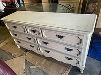 Front and left side view of dresser showing overall condition