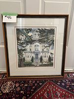 Front view of the framed print 'Tea Party at Castle Kilbride' showing the artwork and frame details.