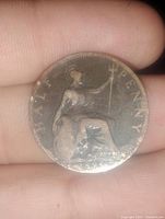 Reverse side showing seated Britannia figure and denomination 'HALF PENNY' with date 1899.