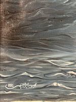 Close-up of the artist's signature and date '2006' in Arabic script at bottom left of the painting.