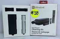 Full kit in box showing UltraLink branding and three components: brush, spray bottle, and cleaning tool.