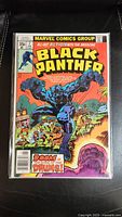 Front cover of Black Panther comic book issue #7 1977 in protective sleeve