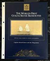 Front cover of the display folder showing the gold foil banknote and title.