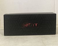Closed black packaging box with BBEIYY logo on top, showing external condition of the microphone box.