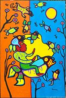 Front view capturing full canvas showing composition