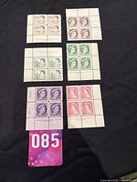 Photo showing all 6 blocks arranged on a black background with card label 085 in front