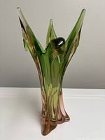 Front view showing fluted spiked top and green-to-orange color gradient