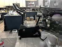 Full side view of the upright bike in room setting