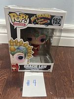 Front view of Gracie Law vinyl figure box showing character in detailed headpiece and red attire, labelled Pop! Movies and Big Trouble in Little China, number 152.