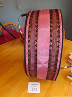 Front view showing woven pattern and width