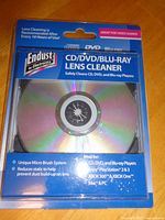 Front view of sealed Endust lens cleaner package