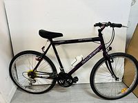 Side view showing full bike profile including frame, wheels, saddle, and gear system on the rear wheel.