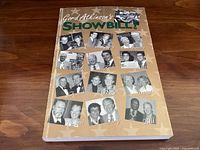 Front cover of Gord Atkinson's Showbill book showing title and multiple black and white portraits of people.