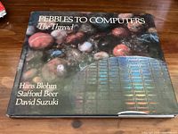 Front cover of the book Pebbles to Computers The Thread showing title, authors, and close-up images of pebbles and a semiconductor wafer.