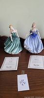 Two Royal Doulton figurines Sarah and Melissa with certificates of authenticity showing excellent condition and detailing