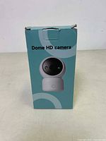 Front box side showing image and name Dome HD camera