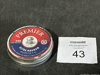 Tin of Premier Ultra Magnum Lead Pellets, .177 caliber, 500 count, heavy 10.5 gr weight with Premier branding